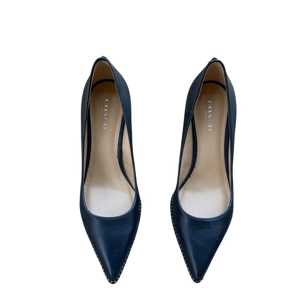 Coach Vonna Navy Blue Pointed Toe Pumps Size 6.5 - Picture 2 of 9